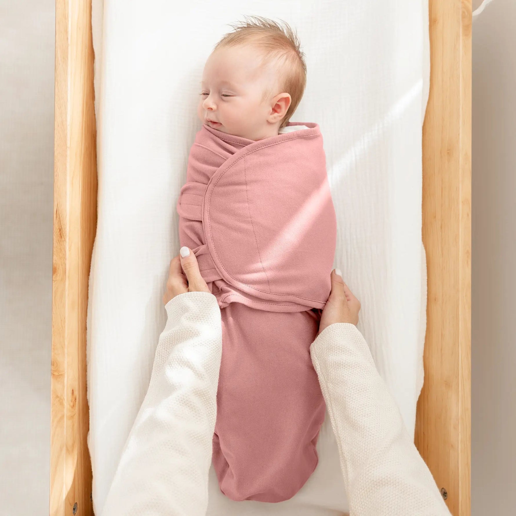 Comfy Cubs Easy Swaddle Blankets in Blush, Mauve, Mulberry, Pack of 3 - 
