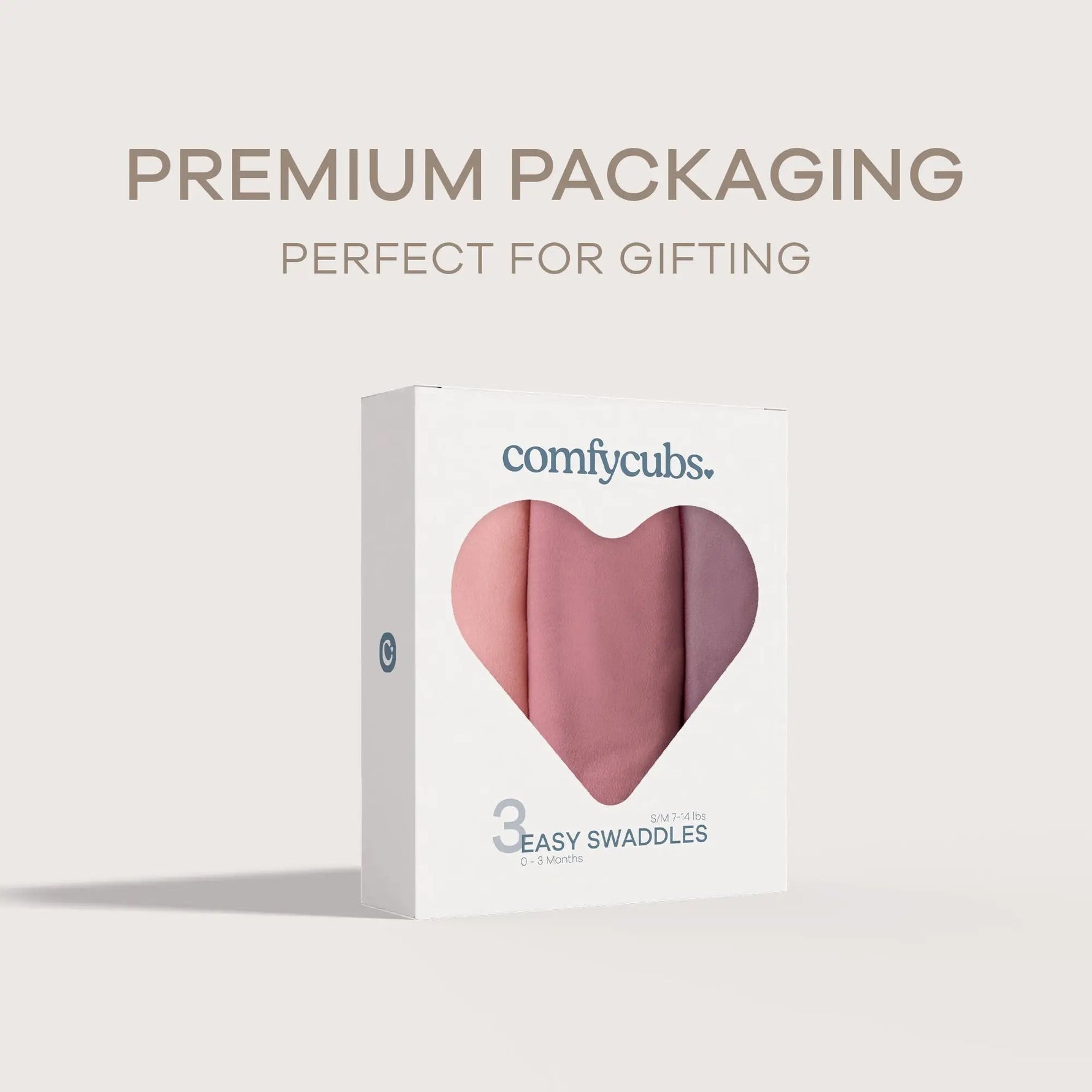 Comfy Cubs Easy Swaddle Blankets in Blush, Mauve, Mulberry, Pack of 3 - 