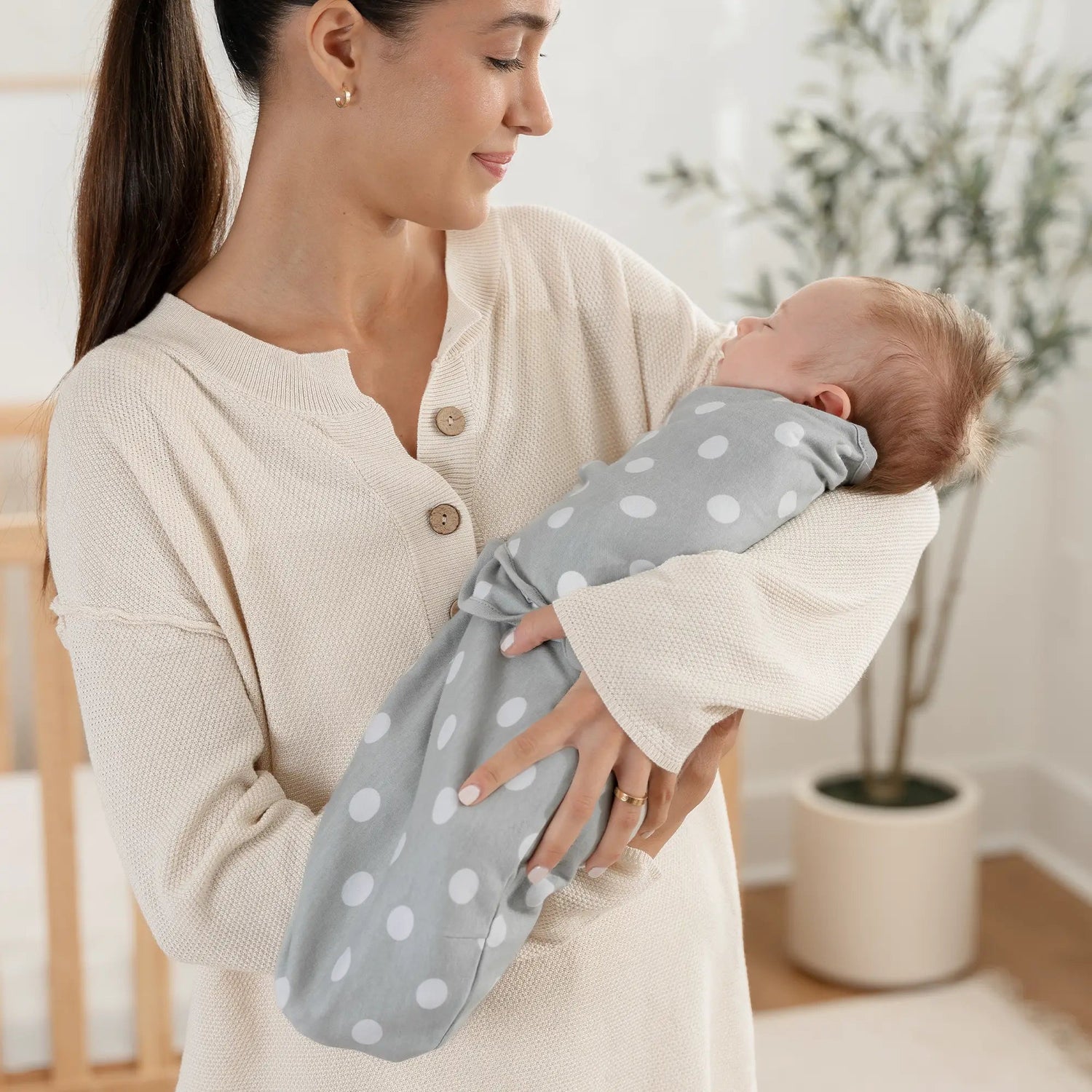 Comfy Cubs Easy Swaddle Blankets in Grey, Pack of 3 - 