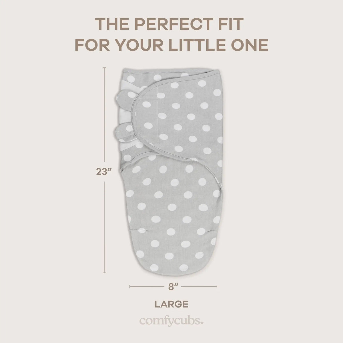 Comfy Cubs Easy Swaddle Blankets in Grey, Pack of 3 - 