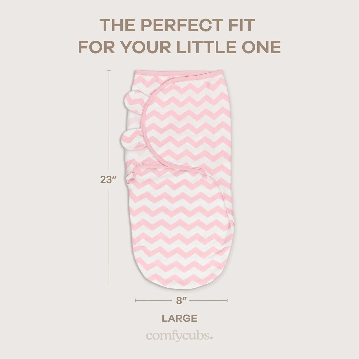 Comfy Cubs Easy Swaddle Blankets in Pink, Pack of 3 - 