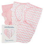 Comfy Cubs Easy Swaddle Blankets in Pink, Pack of 3 - 
