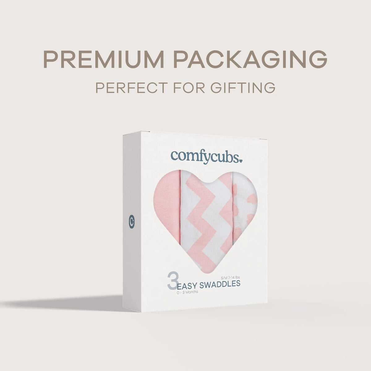 Comfy Cubs Easy Swaddle Blankets in Pink, Pack of 3 - 