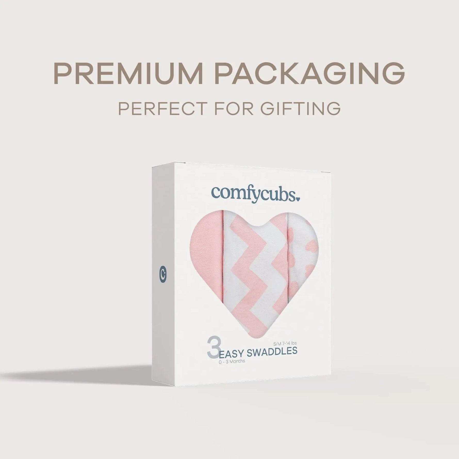 Comfy Cubs Easy Swaddle Blankets in Pink, Pack of 3 - 