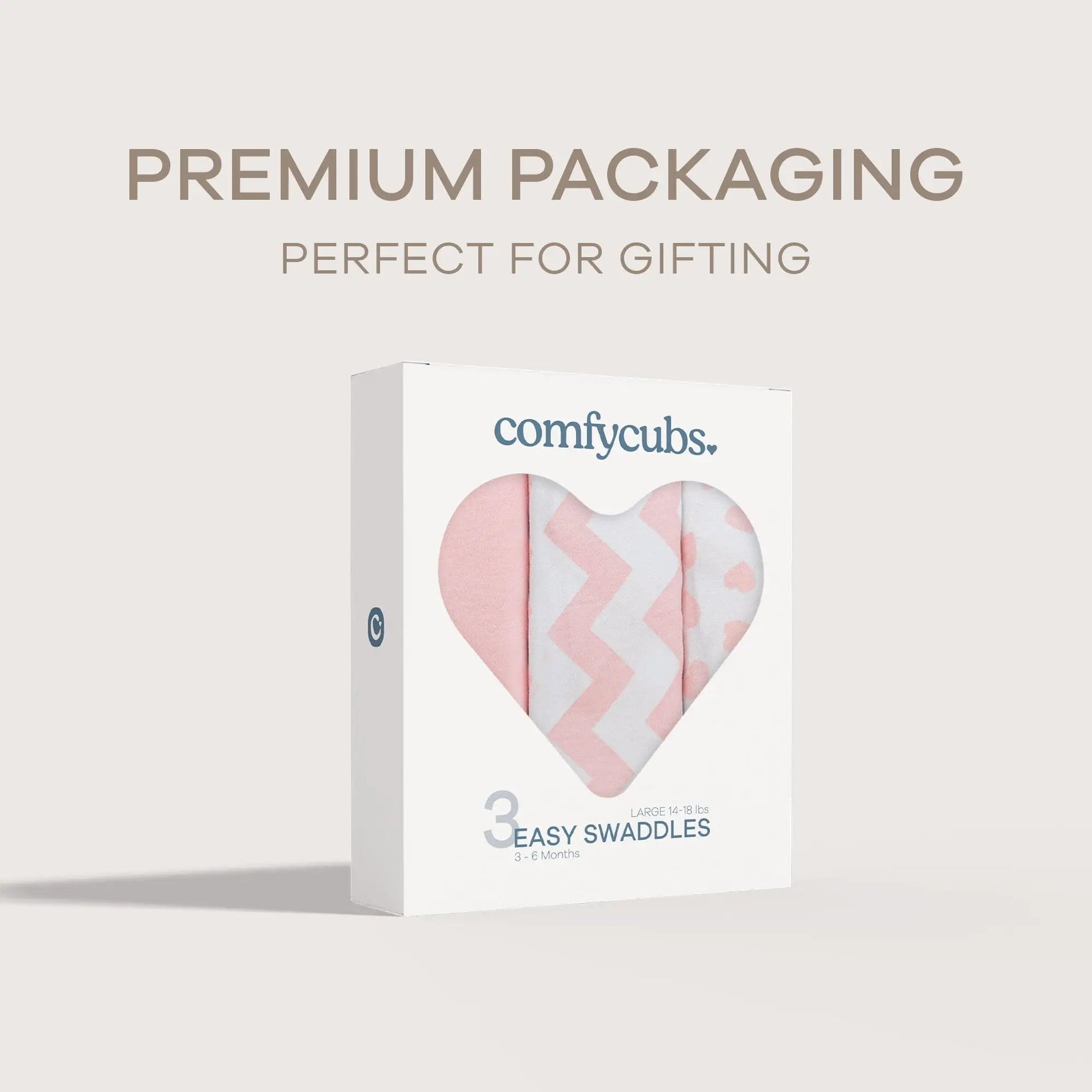 Comfy Cubs Easy Swaddle Blankets in Pink, Pack of 3 - 