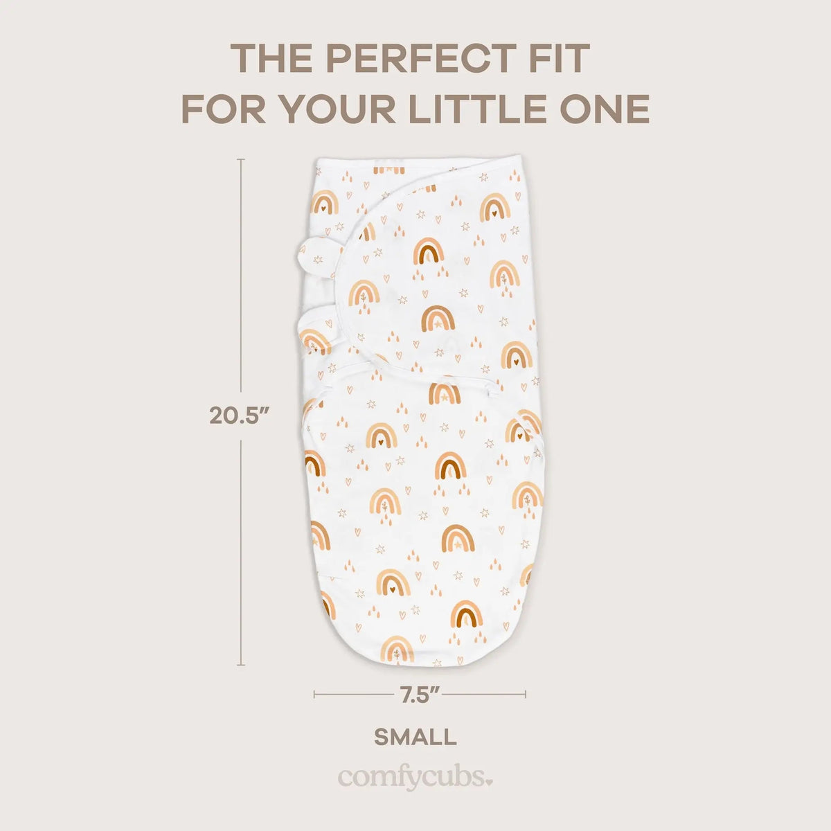 Comfy Cubs Easy Swaddle Blankets in Rainbow Bohemian, Pack of 3 - 