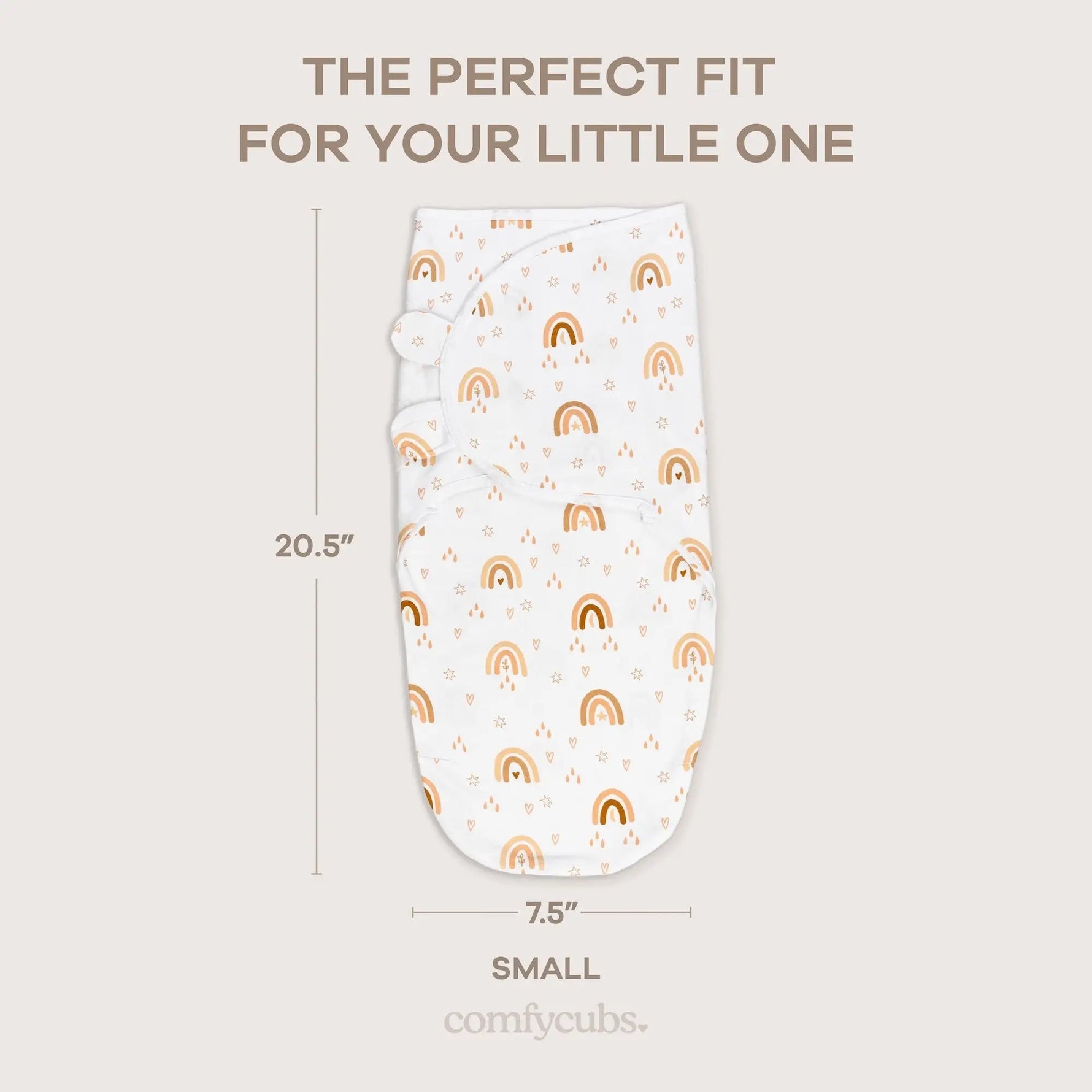 Comfy Cubs Easy Swaddle Blankets in Rainbow Bohemian, Pack of 3 - 