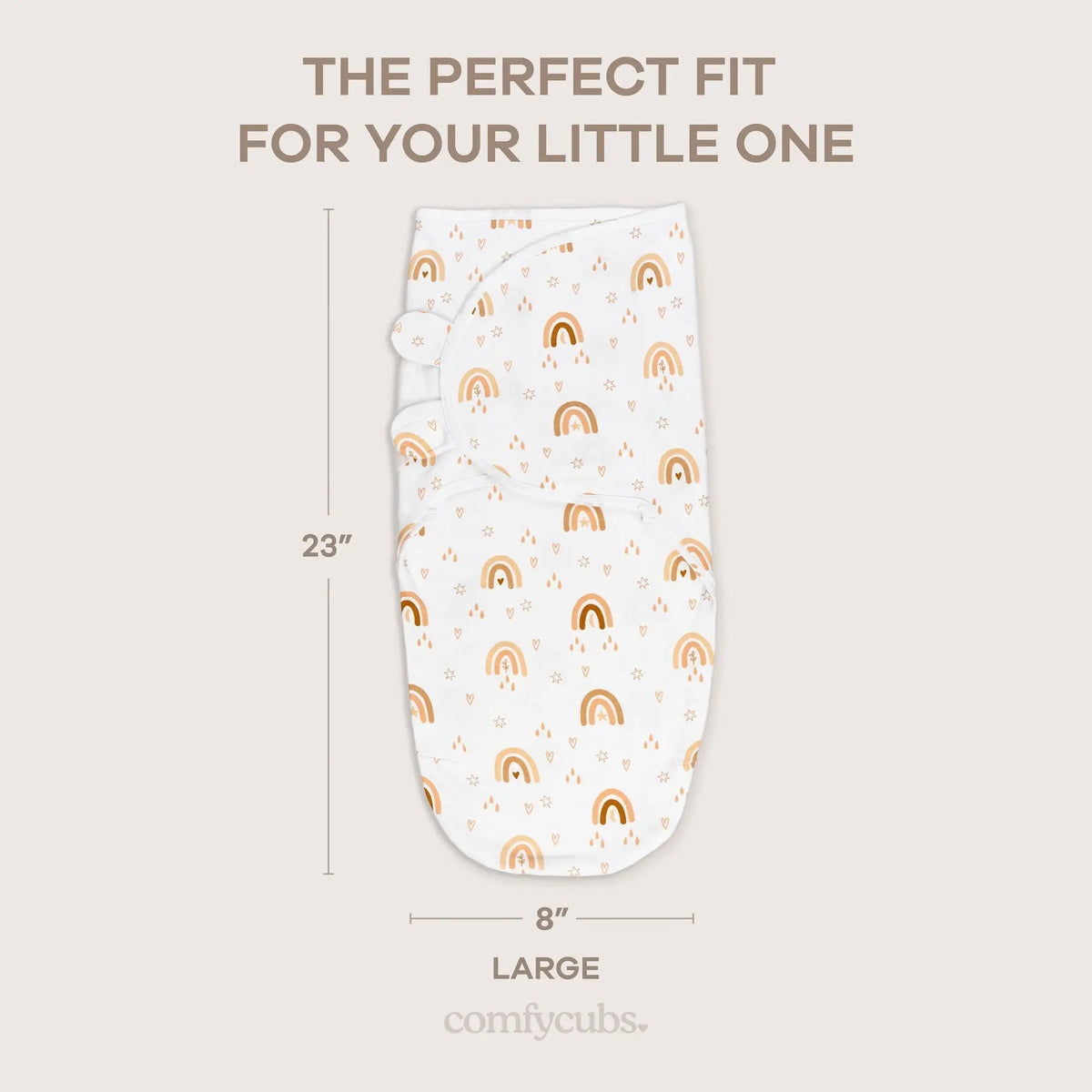 Comfy Cubs Easy Swaddle Blankets in Rainbow Bohemian, Pack of 3 - 