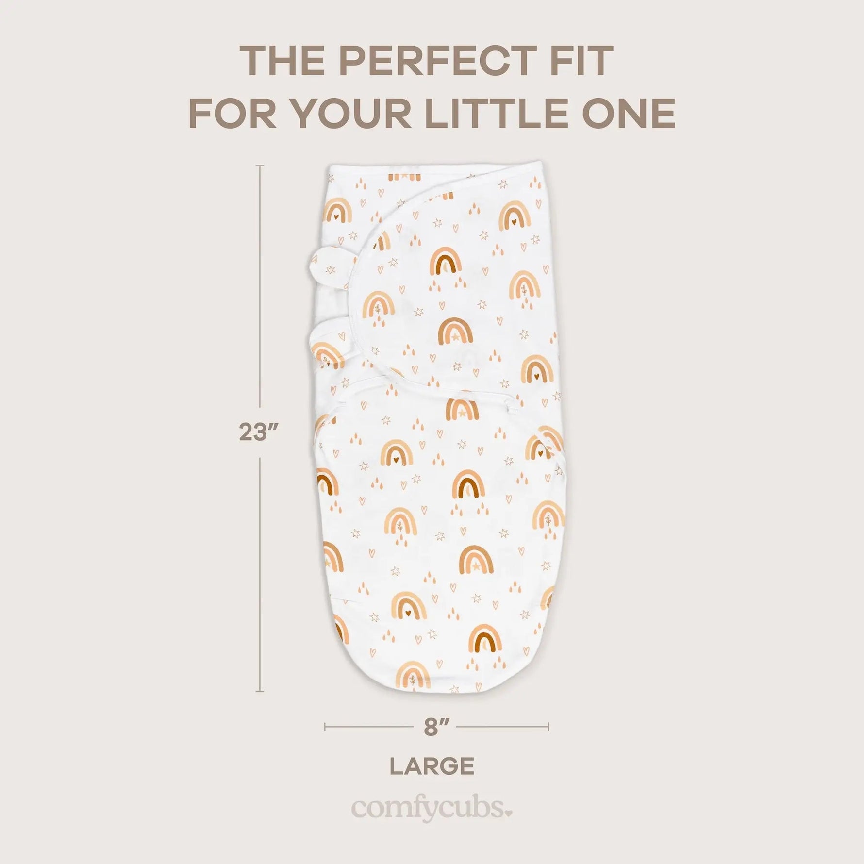 Comfy Cubs Easy Swaddle Blankets in Rainbow Bohemian, Pack of 3 - 