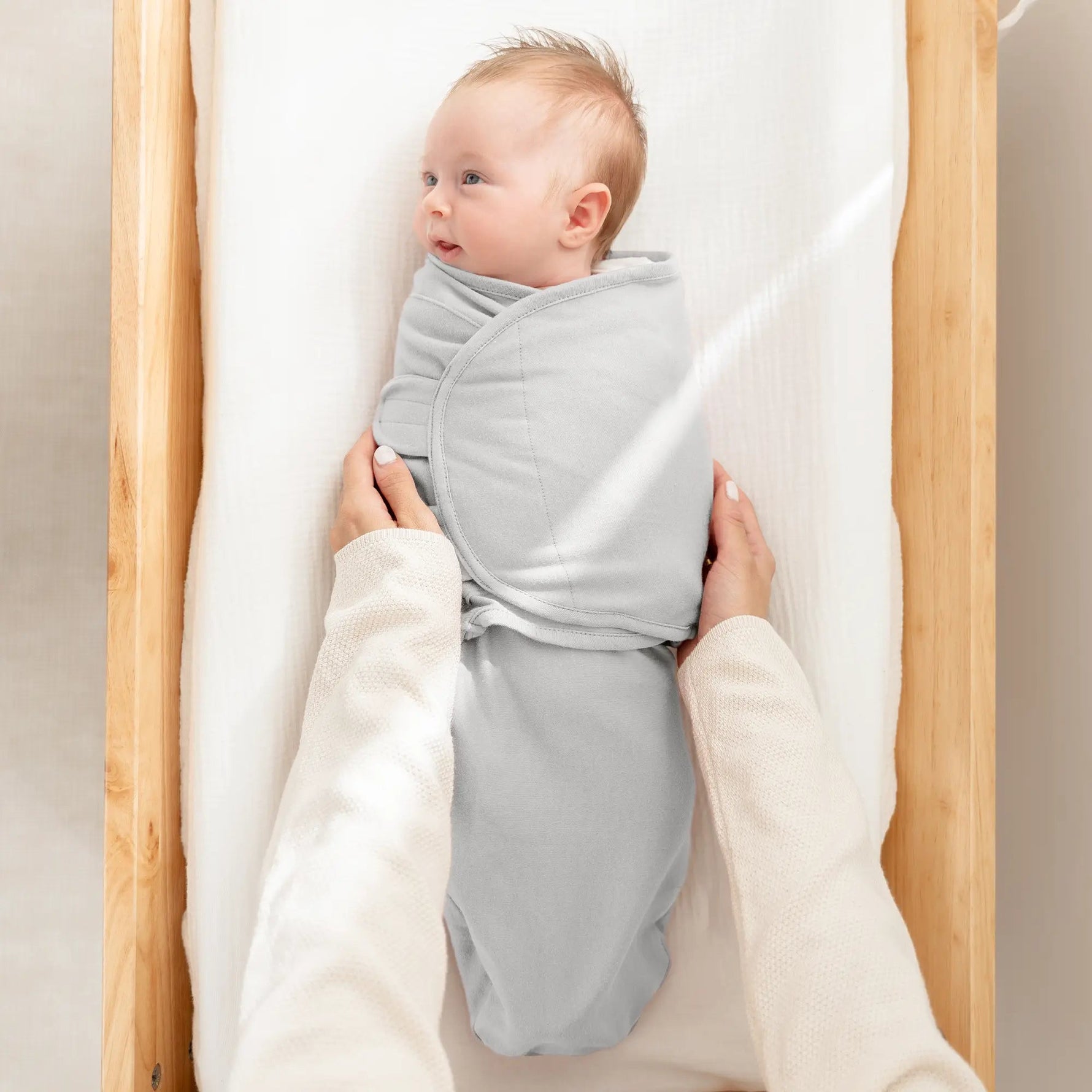 Comfy Cubs Easy Swaddle Blankets in Stone, Nomadic Blue, Azul, Pack of 3 - 