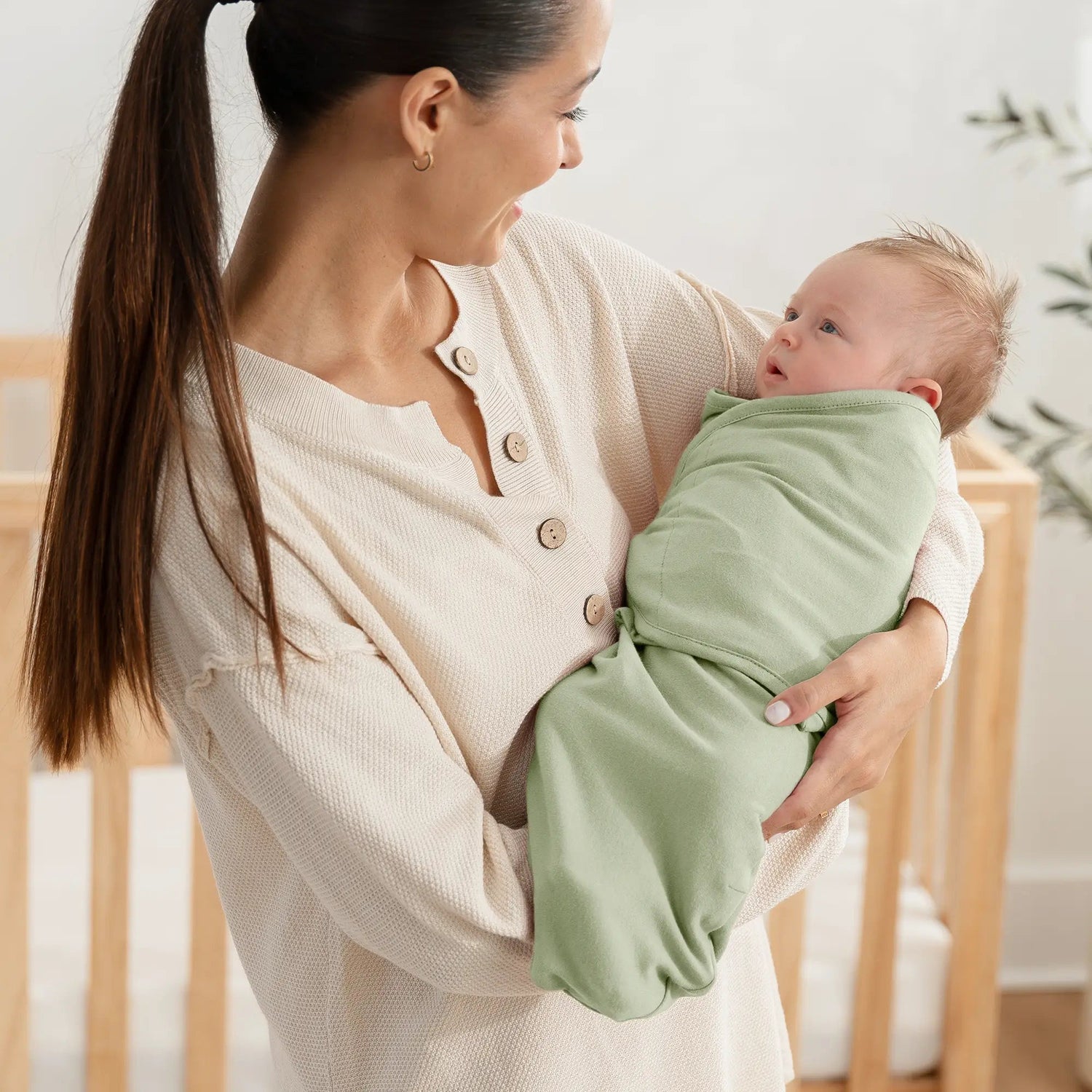 Comfy Cubs Easy Swaddle Blankets in Stone, Sage, Azul, Pack of 3 - 