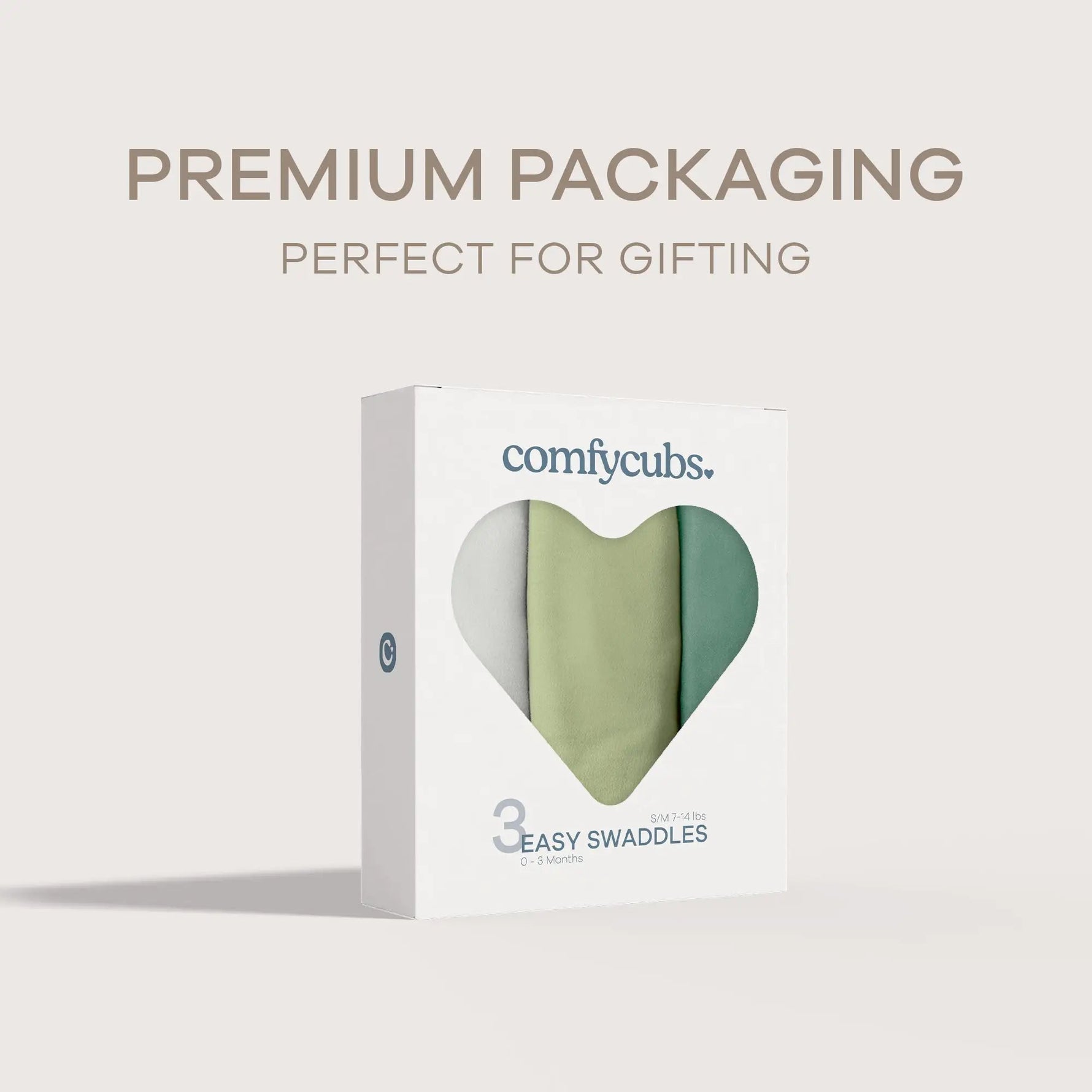 Comfy Cubs Easy Swaddle Blankets in Stone, Sage, Azul, Pack of 3 - 