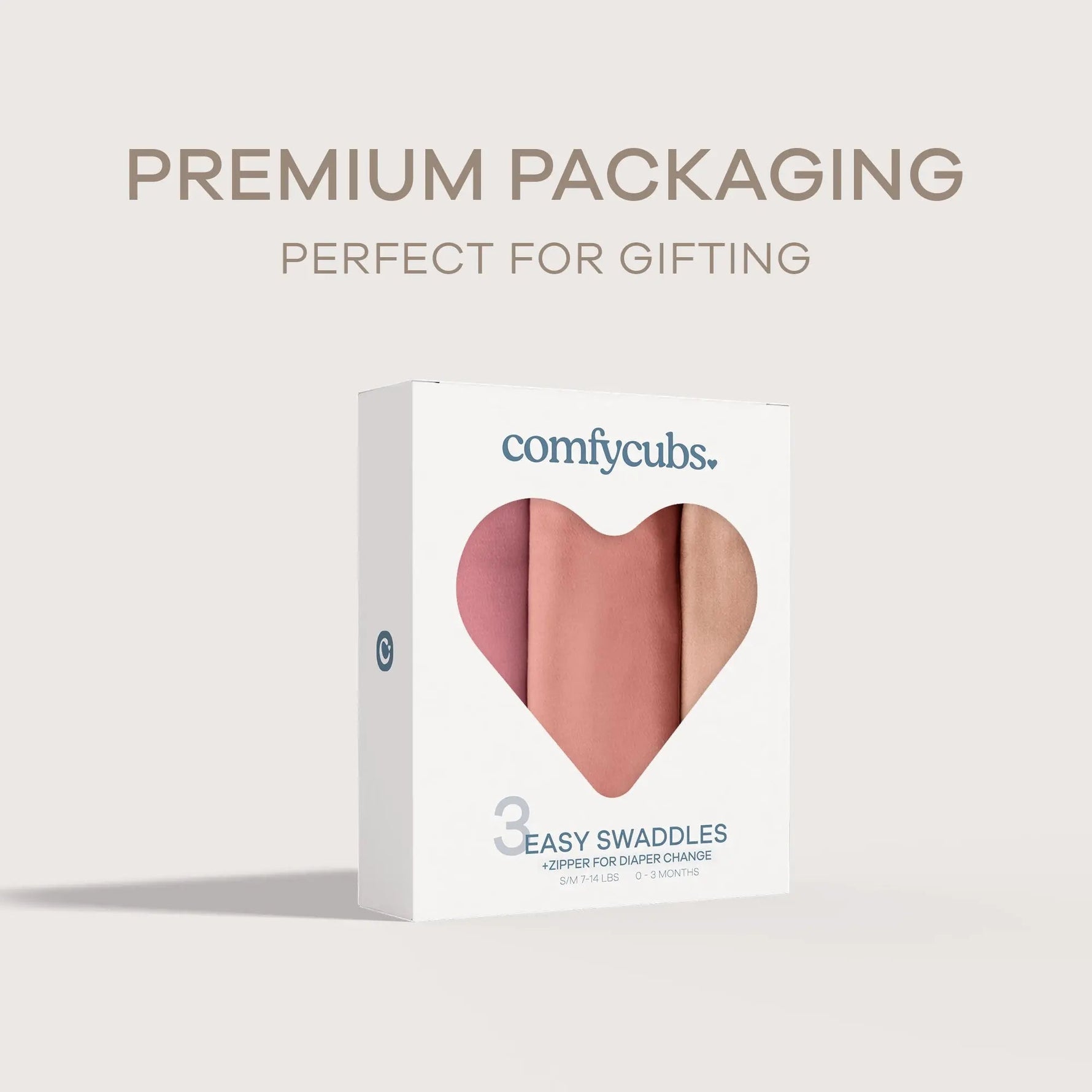 Comfy Cubs Easy Swaddle Blankets with Zipper in Light Blush, Blush, Mauve - 