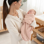 Comfy Cubs Easy Swaddle Blankets with Zipper in Light Blush, Blush, Mauve - 