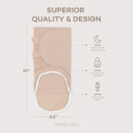 Comfy Cubs Easy Swaddle Blankets with Zipper in Light Blush, Blush, Mauve - 