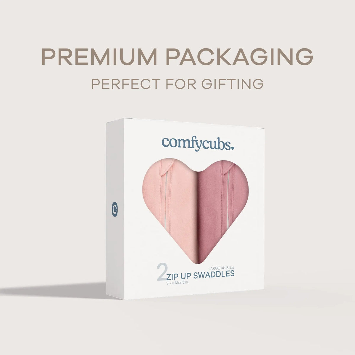 Comfy Cubs Easy Zipper Swaddle Blankets in Blush, Mauve - 