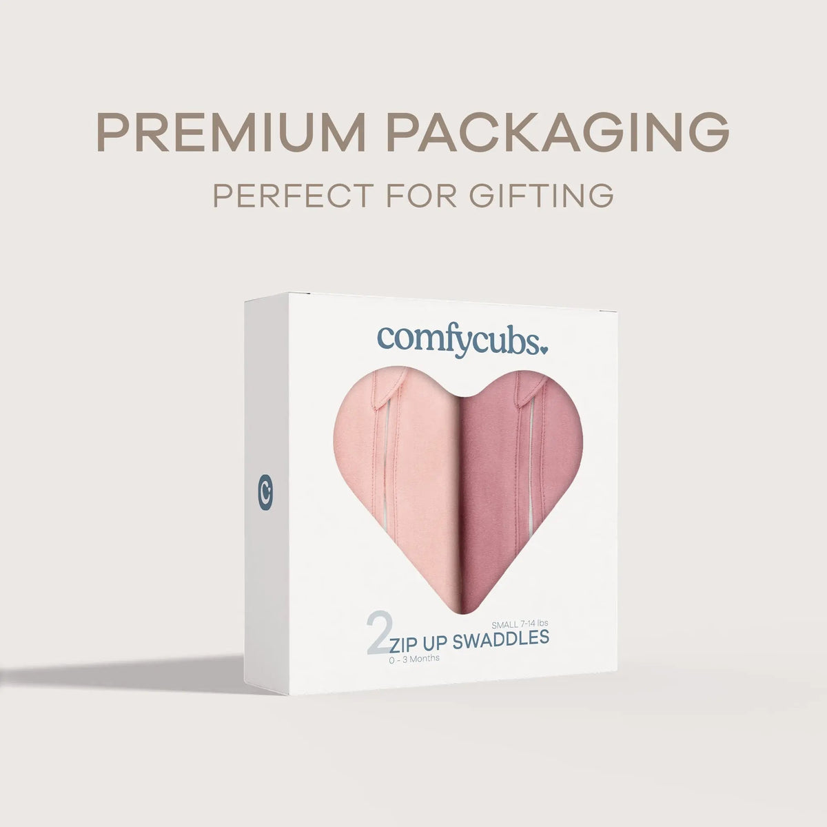 Comfy Cubs Easy Zipper Swaddle Blankets in Blush, Mauve - 