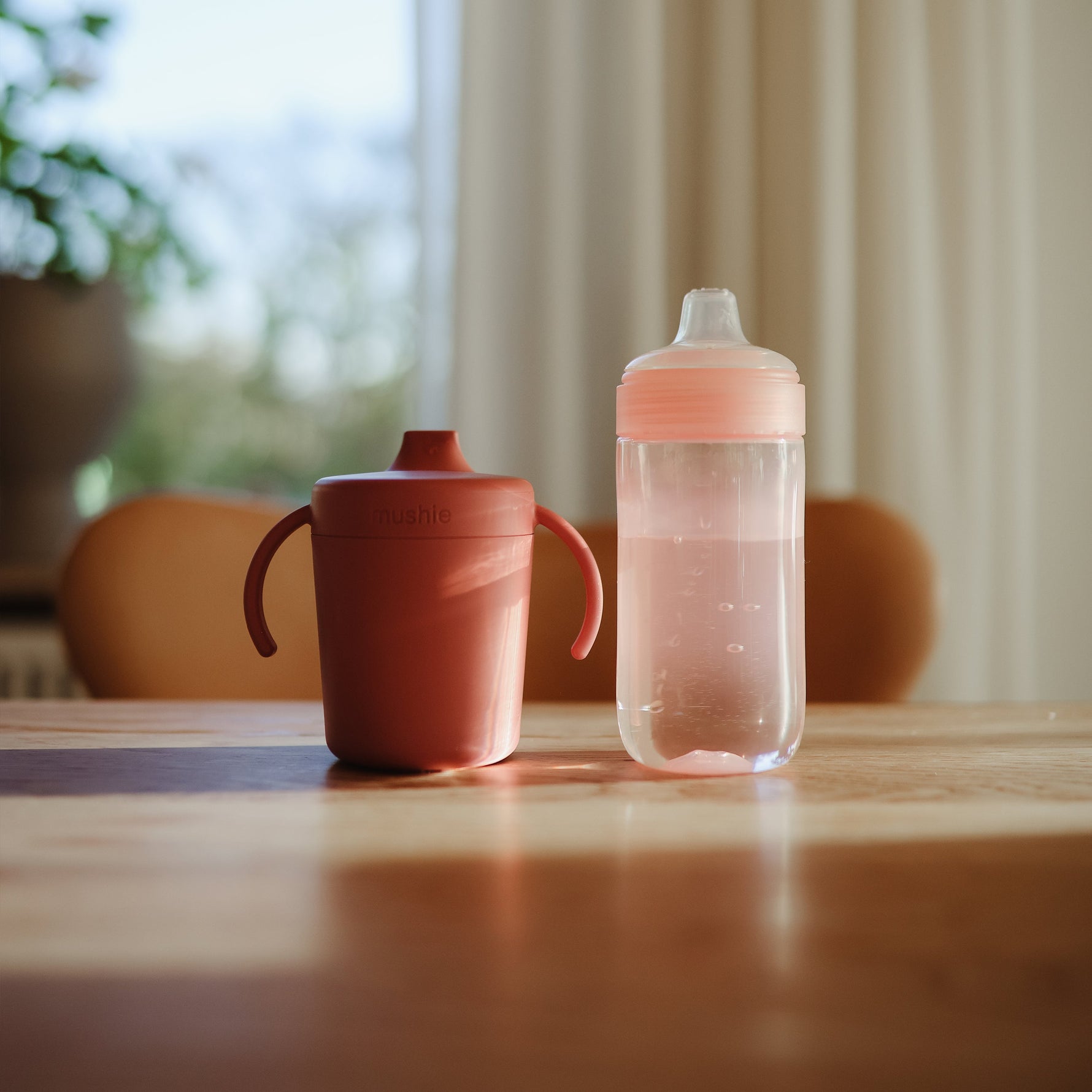 Mushie Soft Spout Sippy Cup, natural and gentle for baby.