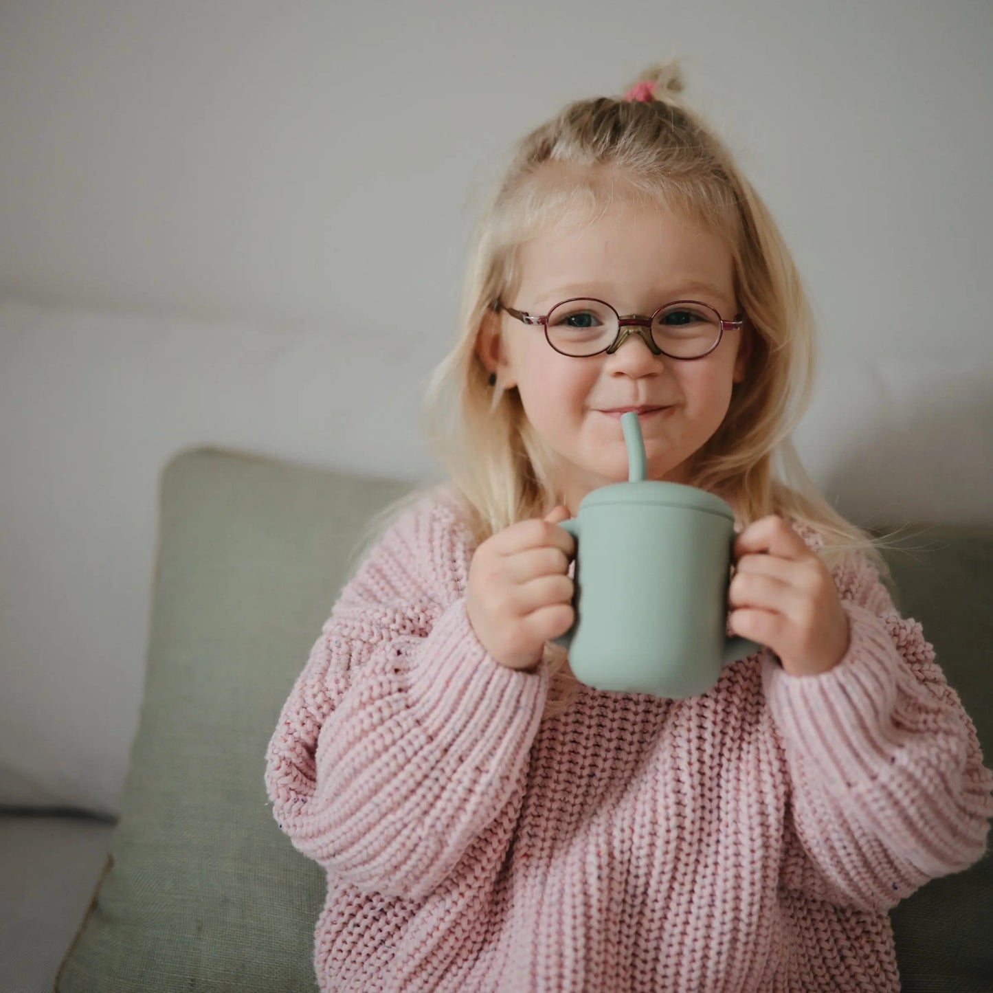 Silicone Training Cup with Straw for Toddlers and Babies Mushie