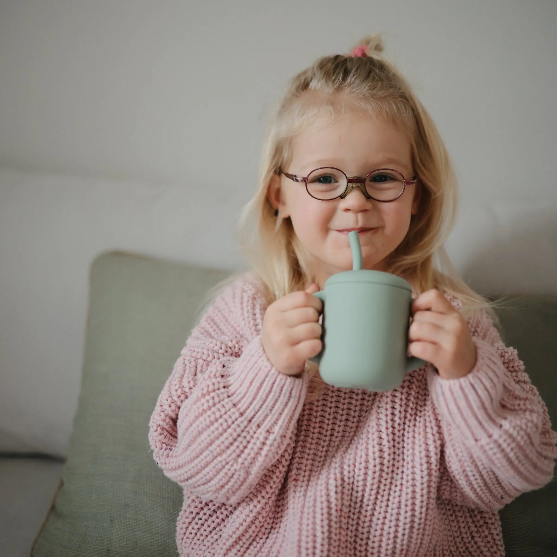 Silicone Training Cup with Straw for Toddlers and Babies Mushie