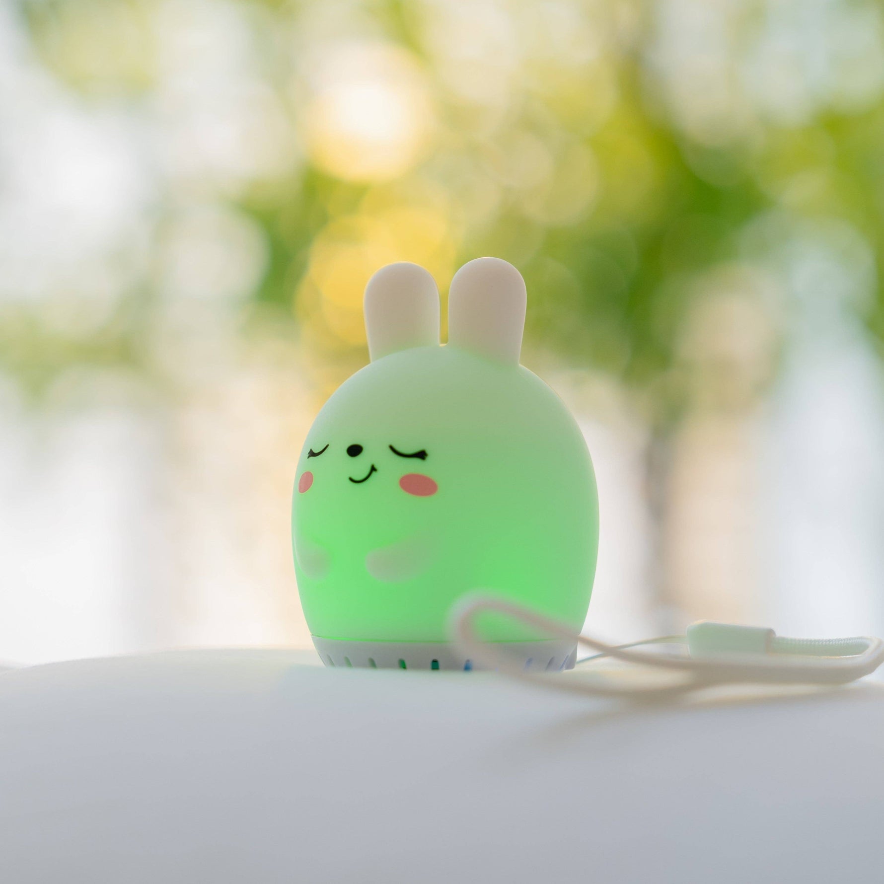 Sleeping Pal bunny-shaped sound machine night light for toddlers.