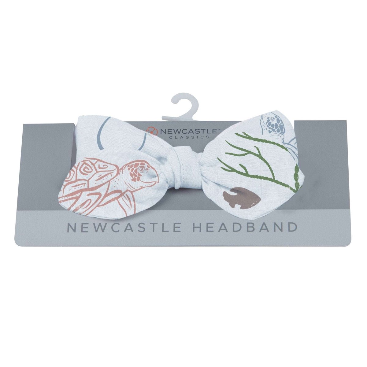 Newcastle Classics Eco - Friendly Bamboo Baby Headband with Turtles Print for Stylish Infants - 