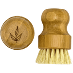 MamaSuds Eco - Friendly Bamboo Pan Brush with Natural Sisal Bristles for Sustainable Cleaning - 