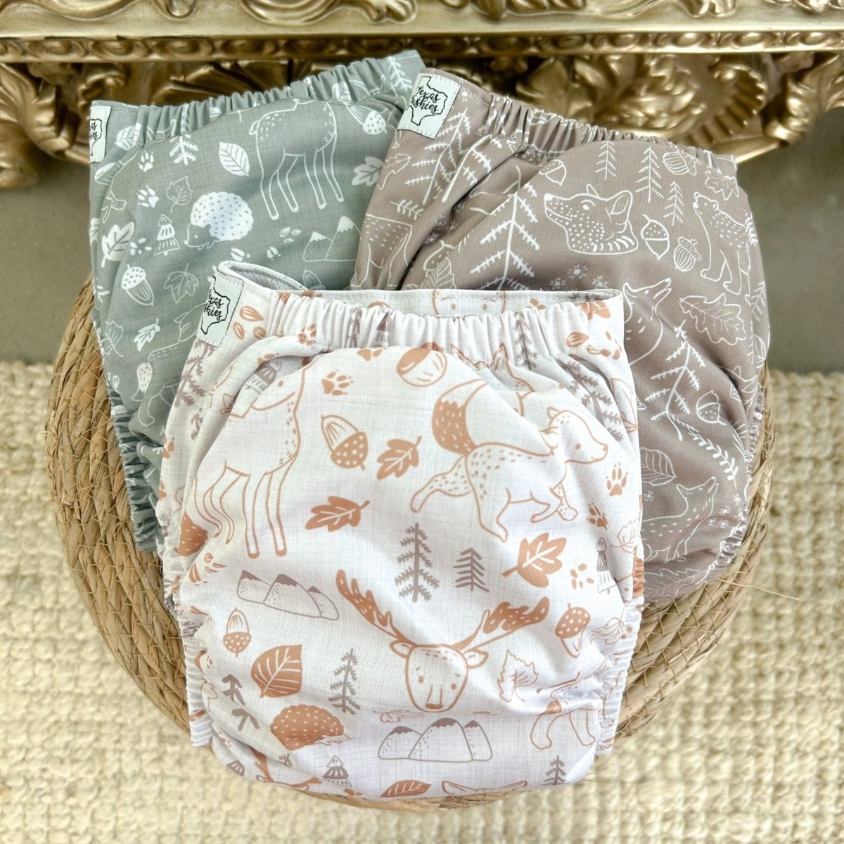 Texas Tushies Eco - Friendly Cloth Diaper Quick Starter Kit with Three Absorbent Diapers for New Parents - 