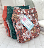 Texas Tushies Eco - Friendly Cloth Diaper Quick Starter Kit with Three Absorbent Diapers for New Parents - 