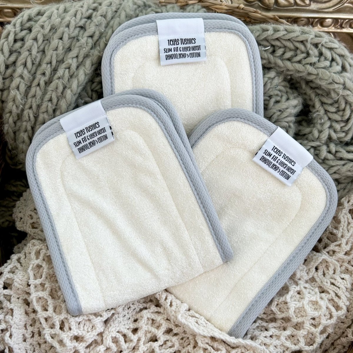 Texas Tushies Eco - Friendly Cloth Diaper Quick Starter Kit with Three Absorbent Diapers for New Parents - 