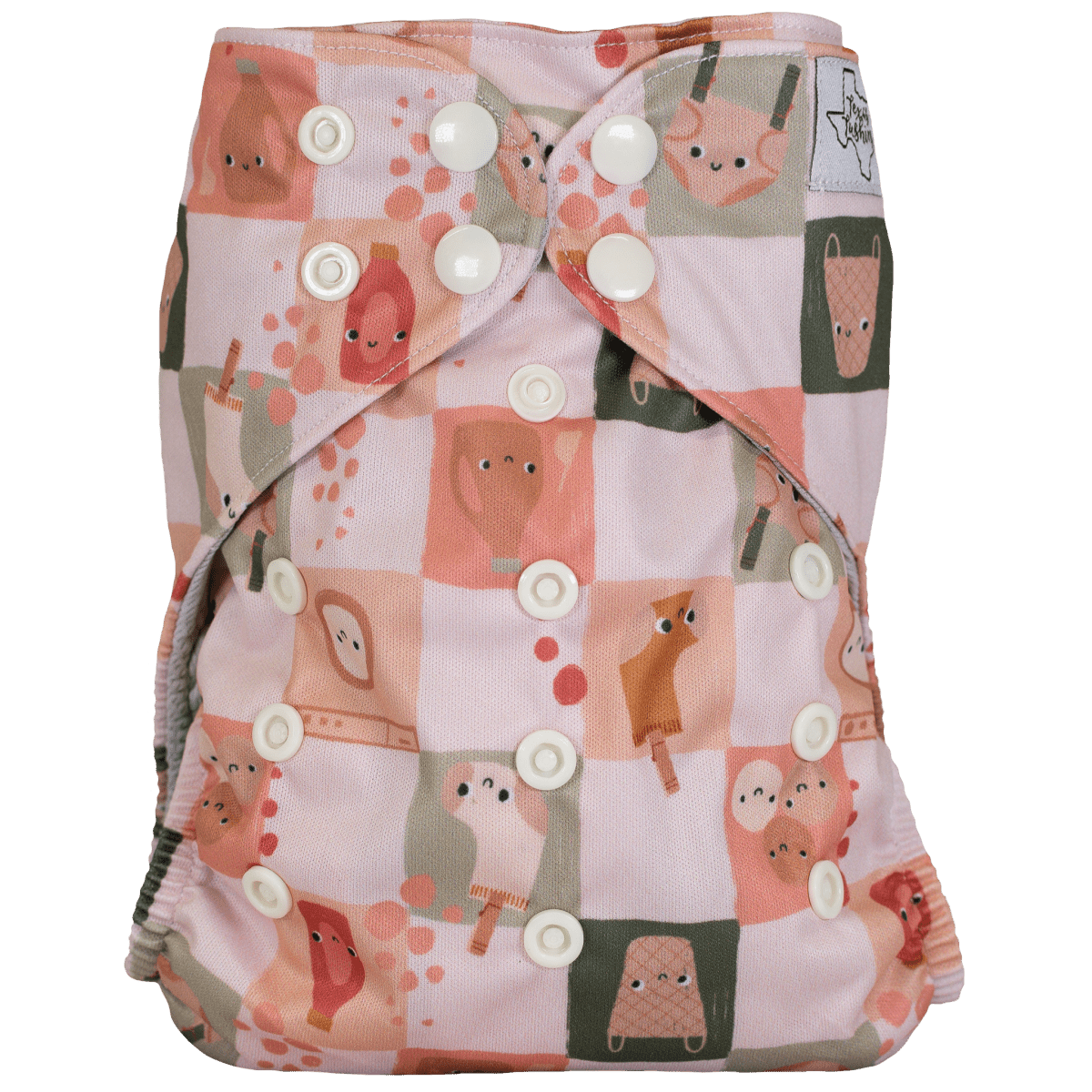 Texas Tushies Eco - Friendly Pocket Cloth Diaper with Slim Fit for Babies 8 to 40 Pounds - 