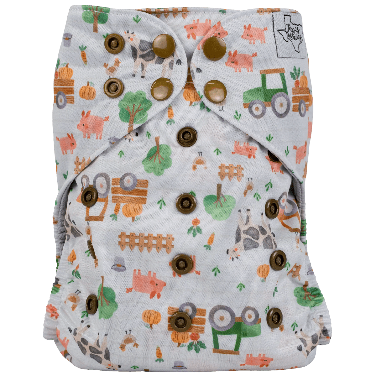 Texas Tushies Eco - Friendly Pocket Cloth Diaper with Slim Fit for Babies 8 to 40 Pounds - 