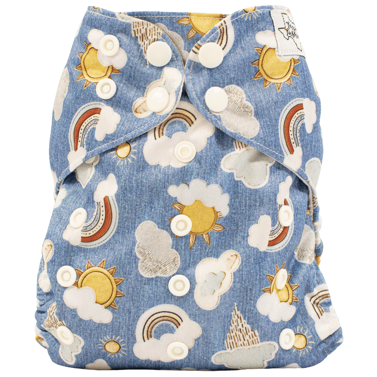 Texas Tushies Eco - Friendly Pocket Cloth Diaper with Slim Fit for Babies 8 to 40 Pounds - 