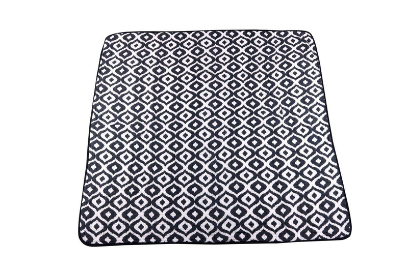 Newcastle Classics Moroccan Blue Cotton Muslin Blanket with geometric pattern.