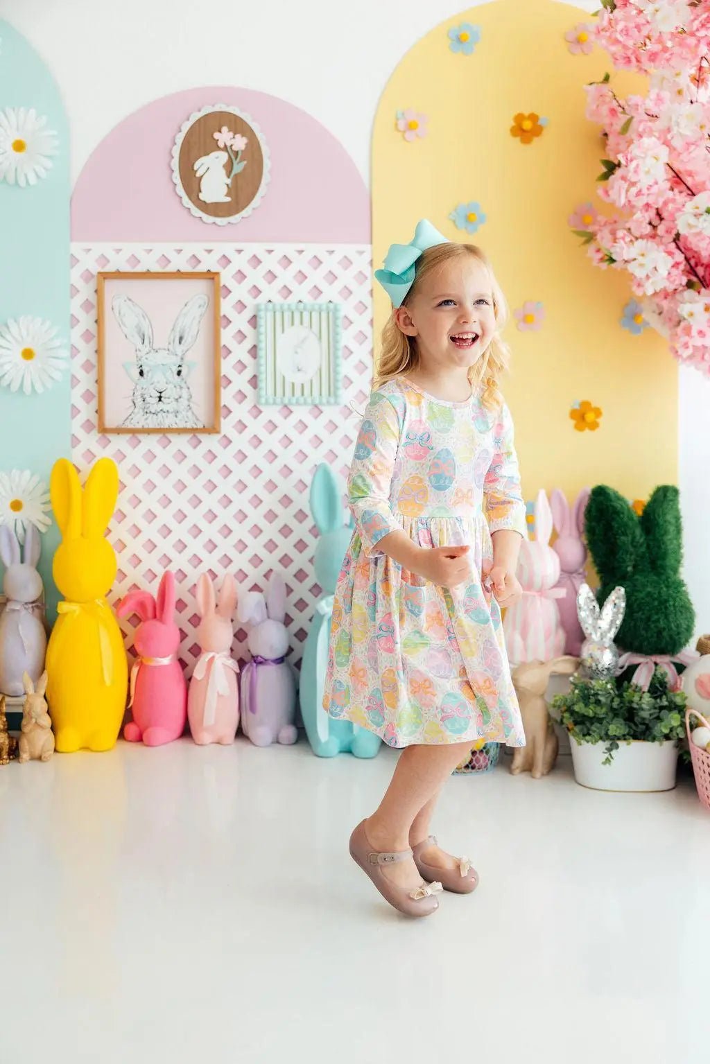 Mila & Rose ® Egg - stra Cute 3/4 Sleeve Pocket Twirl Dress - 