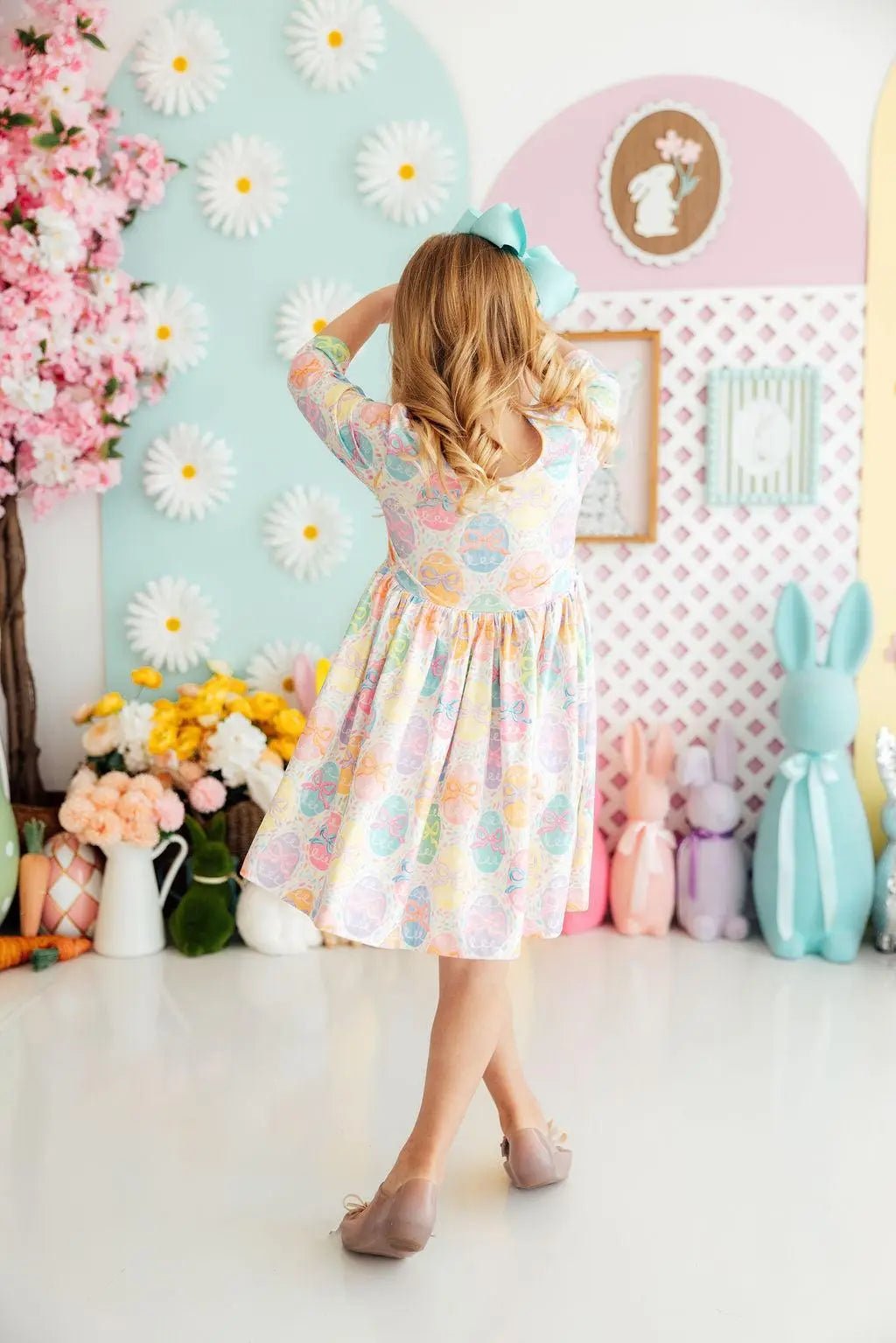 Mila & Rose ® Egg - stra Cute 3/4 Sleeve Pocket Twirl Dress - 