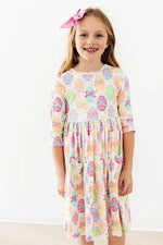 Mila & Rose ® Egg - stra Cute 3/4 Sleeve Pocket Twirl Dress - 