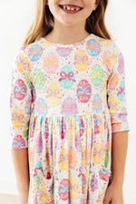 Mila & Rose ® Egg - stra Cute 3/4 Sleeve Pocket Twirl Dress - 