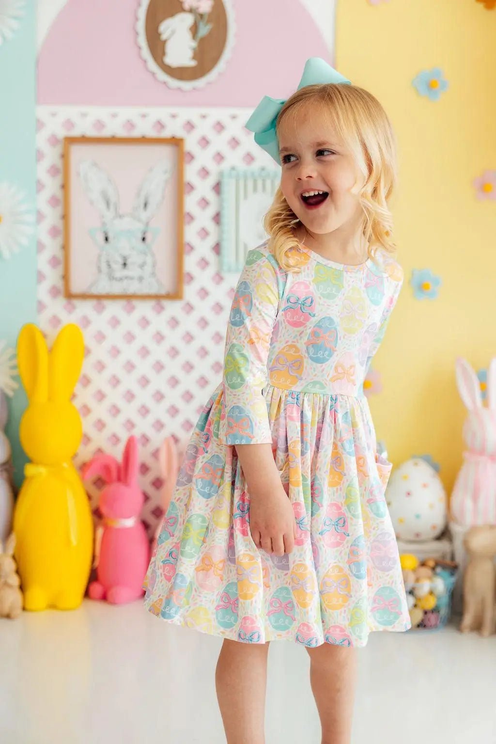 Mila & Rose ® Egg - stra Cute 3/4 Sleeve Pocket Twirl Dress - 