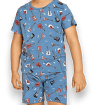 Sweet Bamboo Electric Guitars Pajama Set with Soft Fabric for Kids Summer Comfort - 