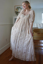 PinkBlush Elegant Chiffon Maternity Maxi Dress with Embroidery for Expecting Moms - 