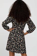 PinkBlush Elegant Floral Ruched Dress with Long Sleeves for Stylish Women - 