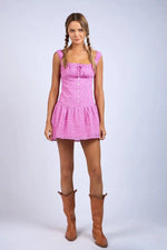 PinkBlush Elegant Pink Floral Mini Dress with Ruched Bust for Fashion - Forward Women - 