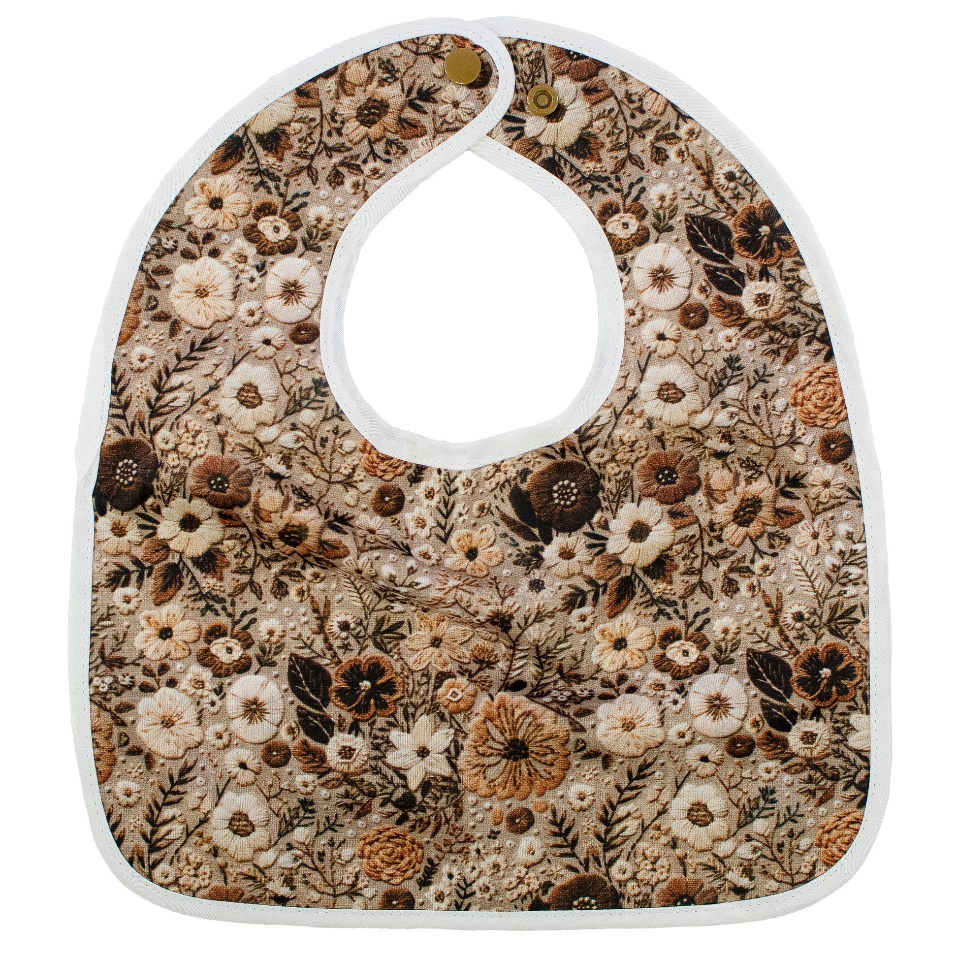 Elenor Embroidery Flip Bib with Pocket Machine Washable Water Resistant Texas Tushies