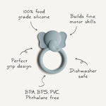 Mushie Elephant Teether Made from Non - Toxic Food - Grade Silicone for Babies - Everetts Place Boutique - 