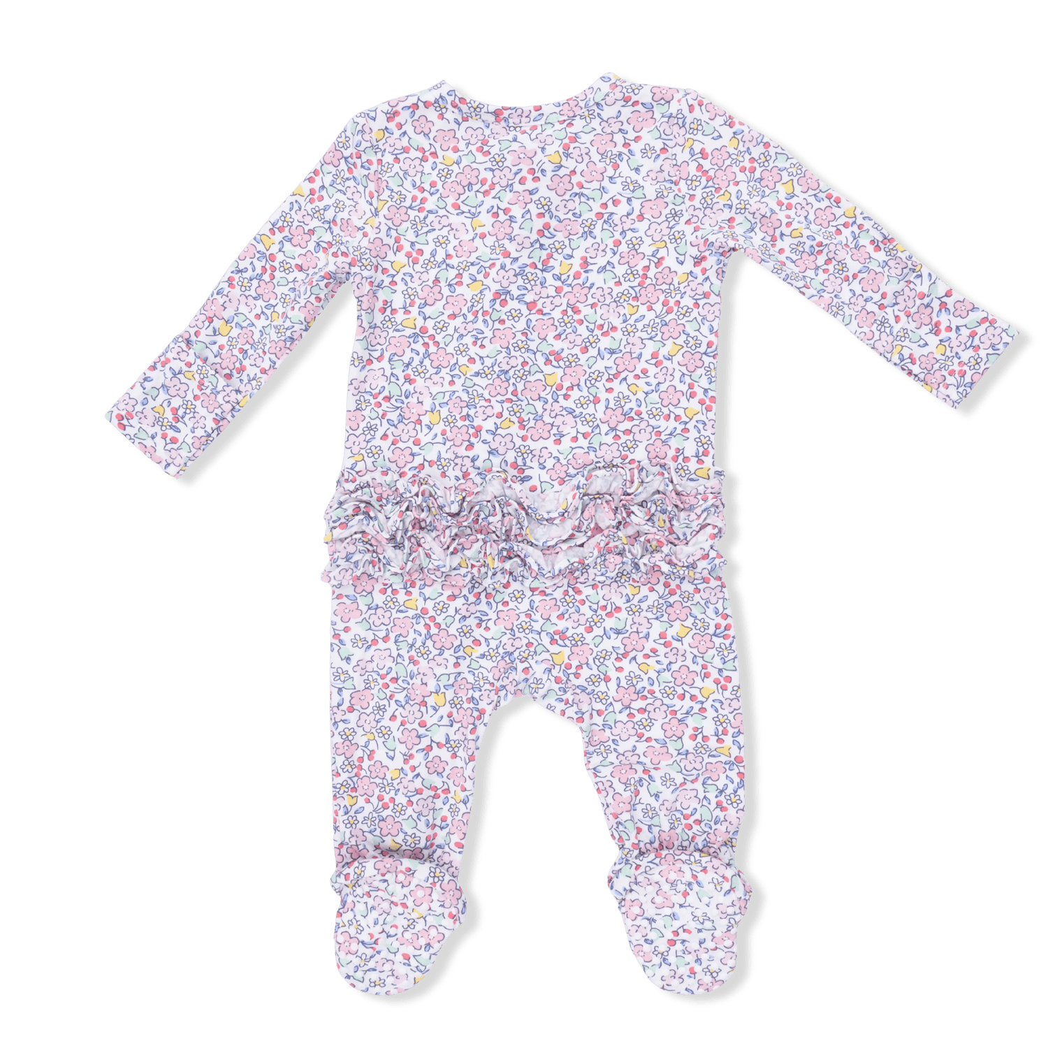 Angel Dear Elizabeth's Garden - 2 Way Ruffle Back Zipper Footie & Swaddle Blanket Set - 