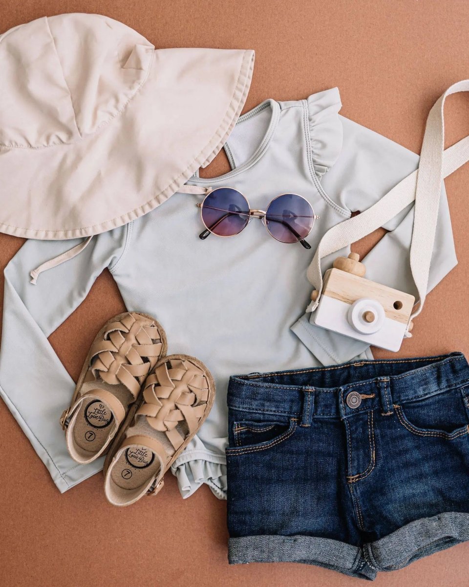 Little Love Bug Co. Ella Sandal with Elastic Entrance for Little Girls Everyday Wear - 