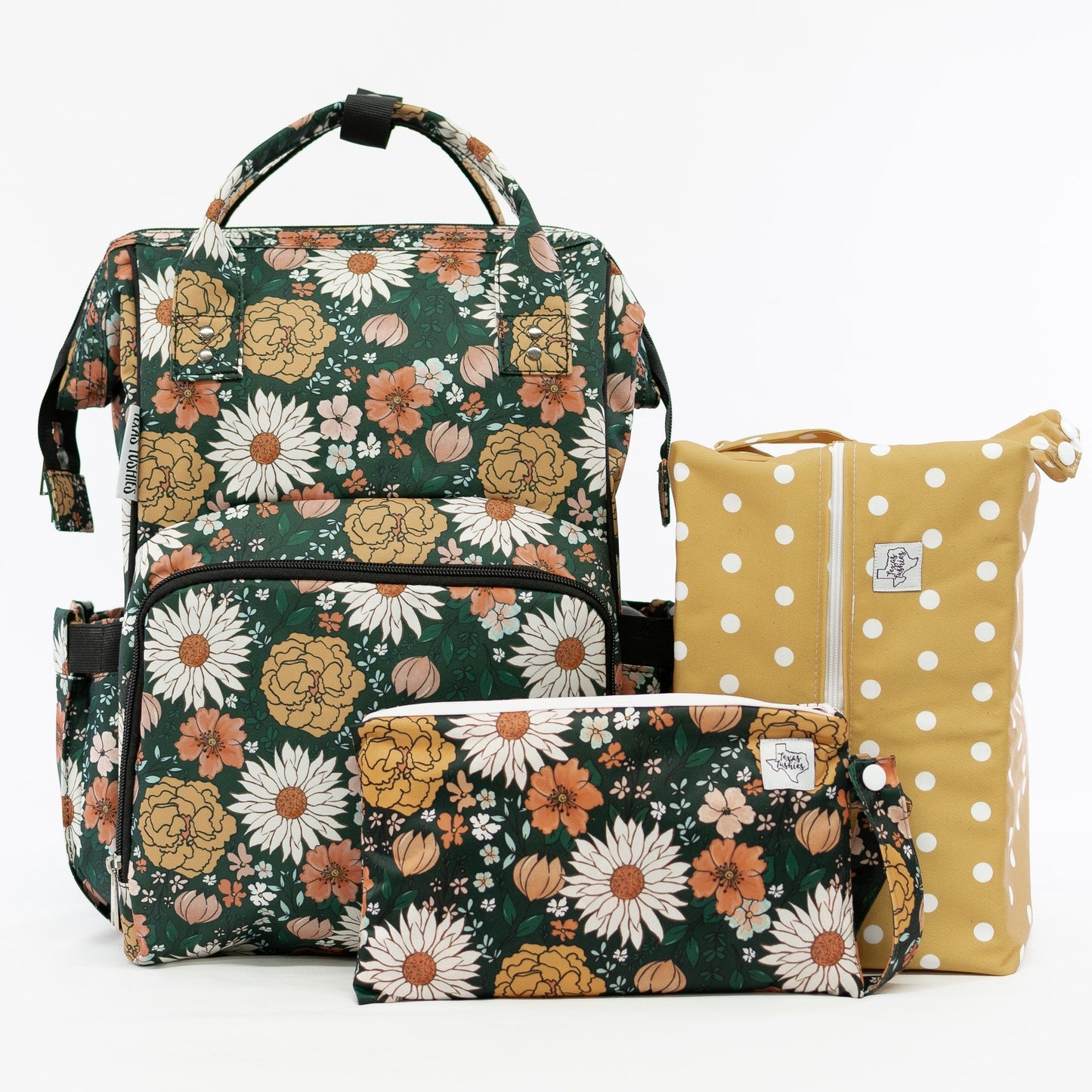 Emerald Meadow Diaper Bag Trendy Backpack Style For Busy Parents Texas Tushies