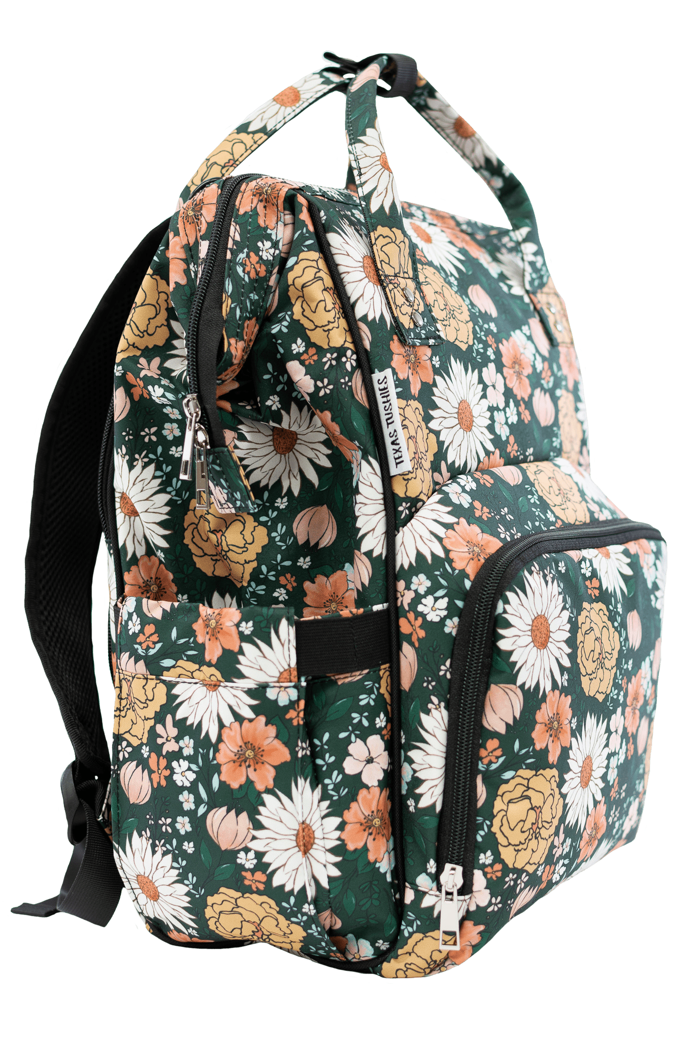 Emerald Meadow Diaper Bag Trendy Backpack Style For Busy Parents Texas Tushies
