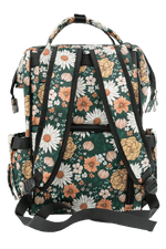 Texas Tushies Emerald Meadow Diaper Bag with Trendy Backpack Style for Busy Parents - 